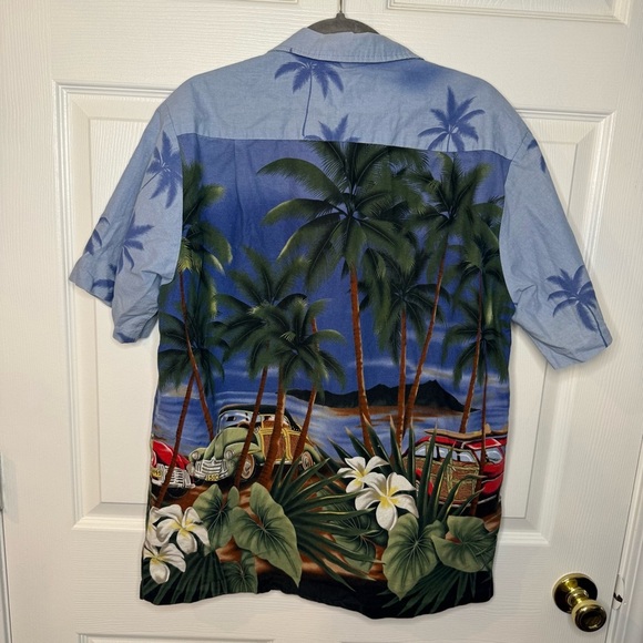 Kalaheo Vintage Mens Blue Hawaiian Shirt 100% Cotton Made in Hawaii Size Medium - Picture 4 of 5